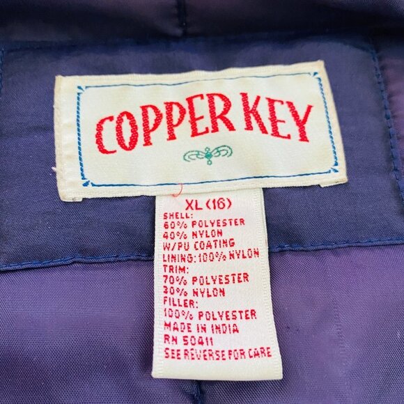 Copper Key Vintage Winter Jacket Snow Ski Anorak 80's 90's Metallic Purple Gold - Picture 8 of 15